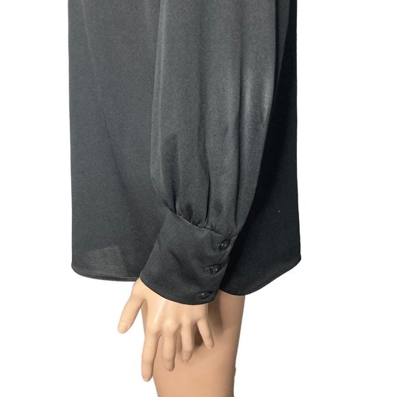 Vintage Avon Blouse Womens Size 8L Medium Black Turtleneck - Picture 11 of 12